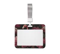 Sliding Chest Flamingo Flowers Badge Protective Case, Id Card Information Protective Case, Suit for Offices, Conference Rooms, Schools, Etc.