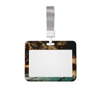 Sliding Chest Palm Trees Badge Protective Case, Id Card Information Protective Case, Suit for Offices, Conference Rooms, Schools, Etc.
