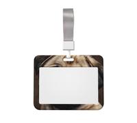 Sliding Chest Pretty Pug Dog Badge Protective Case, Id Card Information Protective Case, Suit for Offices, Conference Rooms, Schools, Etc.