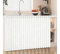 Sliding Closet Curtains Waterproof Linen Room Divider with Self-Adhesive Blackout Design Dustproof Curtains for Open Shelves W80cm/H80cm Stylish Home Decor