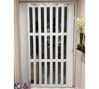 Sliding Closet Door Track System with Plastic Panel, Retractable Screen Partition for Interior Space Saving
