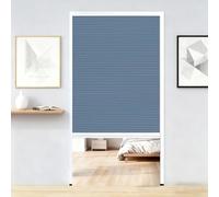 Sliding Closet Doors,Accordion Door Pull Down Screen, Room Divider, Foldable Concertina Doors for Bedroom, Doorway Access(Blue,38x80in(96.5x203cm))