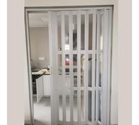 Sliding Concertina Door - Clear PVC Plastic Internal Panel Divider, 12mm Thick, 152x178cm