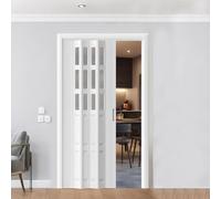 Sliding Concertina Door - Clear PVC Plastic Internal Panel Divider, 12mm Thick, 152x178cm