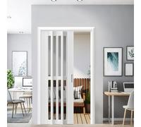 Sliding Concertina Door - Clear PVC Plastic Internal Panel Divider, 12mm Thick, 152x178cm