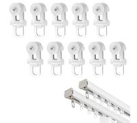 Sliding Curtain Hooks, Window Hooks, Curtain Track Roller Pulley Wheel, Stainless Steel Household Rail Metal Two Wheels, Curtain Track Pulley, Pack of 10