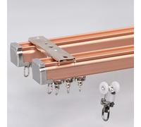 Sliding Curtain Track, Heavy-duty Aluminium Room Divider Rail with Alloy Pulley, Cuttable Double Tracks for Space Partition in Office or Living Room