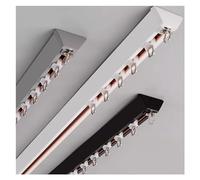 Sliding Curtain Track V Shape, Ceiling Seamless Privacy Partition Curtain Rail Gliders - 16ft 16.4ft 20ft 25ft 16 1/2ft Long, for Living Room/Bedroom/Shower, Cuttable Aluminum (Color : Black,
