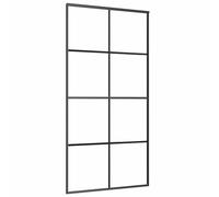 Sliding Door Black 102.5x205 cm ESG Glass and Aluminium Barn vidaXL