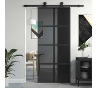 Sliding Door Inner Glass Door Sliding Barn Door Aluminium and ESG Glass vidaXL