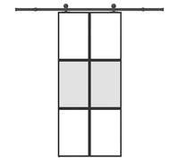 Sliding door Black Matt 90x205cm Tempered Glass Aluminium Frame 5mm Soft-close.