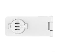 Sliding Door Bolt Latch with Combination Lock for Rooms For drawers Cabinets Providing Resistant Zinc Alloy Build and Enhanced Security Installation (White 4.5inch)