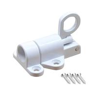 Sliding Door Bolt Lock with Pull Ring - White & Black Security Lock for Gates & Windows - Durable, Easy to Install, Ideal for Home & Office Use