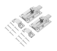 Sliding Door Chain Lock 2 Sets Silver Door Chains for Securi Adjustable Bolt Lock (6.5x3.5x2.1CM) Home Safe Solut Easy Installat