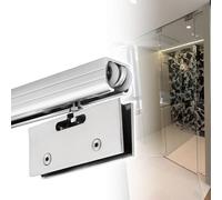 Sliding Door Complete Set with Track System for Bathroom 1.2m to 8.8m Single Rail Hardware for Barn Doors (Silver 28ft 8.5m) Easy Installation