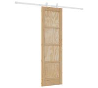 Sliding Door Engineered Wood Sliding Glass Door Interior Black Aluminium vidaXL