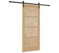 Sliding Door Engineered Wood Sliding Glass Door Interior Black Aluminium vidaXL