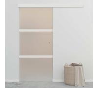 Sliding Door ESG Glass and Aluminium 90x212 cm, Silver Interior Barn Door Kit with Smooth Glide System, Modern Space-Saving Design for Home