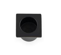 Sliding Door Finger Edge Pull Square Recessed Handle for Wooden Sliding Doors Flush Fit Grip with Fixings Contemporary Door Hardware (Black)