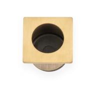 Sliding Door Finger Edge Pull Square Recessed Handle for Wooden Sliding Doors Flush Fit Grip with Fixings Contemporary Door Hardware (Satin Brass PVD)