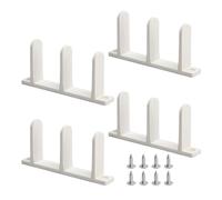 Sliding Door Guide, Closet Track Mount, 3.27x0.75x1.77 inches, Floor Bracket Set, Hardware Screw Kit, Bypass Rail Stopper, PP Build, for Cabinet Panel Holder, Bathroom Fix