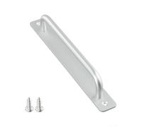 Sliding Door Handle, Heavy Duty Aluminum Alloy Pull Push Handle for Barn Wood Glass, Brushed Finish Interior Exterior Hardware, 212x25mm, Black(silver)