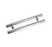 Sliding Door Handle,Stainless Steel Glass Door Handle,Square Door Handle,Suitable for Bedrooms,Bathrooms,Garages,Office,Shopping Malls(Silver,1000x700mm)