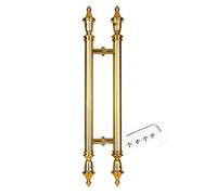 Sliding Door Handle, Vintage Steel Push Pull Bar Handle, Double Sided H Shape, European Round Tube Barn Door Hardware with Complete Kit