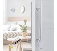 Sliding Door Handles, Barn Handle Bedroom Entrance Modern H-Shape/Ladder Double Sided Gate,for Glass/Wood Room (D Long 60cm/23.6 Inch)(Silver,Long 120cm/47.2 inch)