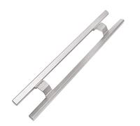 Sliding Door Handles, Handle Barn Push Pull, Aluminum Heavy Duty Glass, Commercial Entrance Entry Front Pulls for(Silver,L 60cm/23.6in)