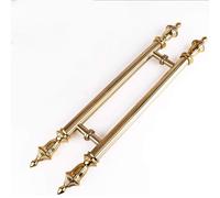 Sliding Door Handles, Wooden & Stainless Steel Tube Pull Handle, Double-Sided Push-Pull Design for Framed Glass Doors, European Antique Vintage Style for Cabinet Wardrobe (600×250mm, Rose)