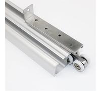 Sliding Door Hardware,Aluminum Sliding Door Hardware Kit - Double Track Ceiling Mount for Closet, Balcony, Pantry & Home Office - Adjustable 100-500cm (63'' Length) Rieles para Puertas Corr