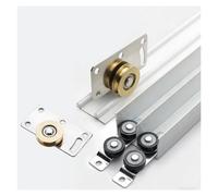 Sliding-Door-Hardware Bypass Sliding Door Hardware Kit for 2 Panels, Heavy Duty Closet Bedroom Wardrobe Solution Rail, Aluminum Upper & Lower Track Kit Easy Install(White,32in/81.3cm)