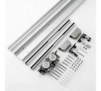 Sliding-Door-Hardware Concealed Sliding Door Hardware Set, 40 48 60 72in Quiet Trackless Ghost System with Soft Close, Heavy-Duty Aluminum Track for Room Divider Balcony(40″/101.6cm)