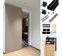 Sliding-Door-Hardware Concealed Sliding Door Track Hardware 24 28 32 48 60 inch, Invisible Hidden Track Soft Close, Floating Door Rail for Barn Closet Interior Door(101cm/39.8in)