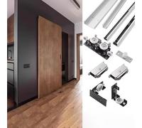 Sliding Door Hardware, Concealed Soft Close Mechanism for Barn Doors, Hidden Track for Kitchen and Trackless Ghost Door Replacement