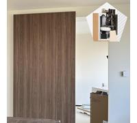 Sliding Door Hardware - Concealed System for Quiet Mirror Closets, Bypass Design with Wheel Set for Stylish Home Organization and Space Saving