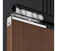 Sliding Door Hardware,Customizable Sliding Pocket Door Hardware Track Kit, 6.6ft Aluminum Barn Door System, Top Mount Closet Rail for Home & Commercial Use - Black Finish, 3-9ft Options Ava