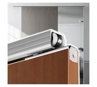 Sliding Door Hardware for Cabinet, 3 Ft 4ft 5ft 6ft 9ft 15ft Heavy Duty Bypass Closet Barn Door Track, Hidden Soft Close and Open Pocket Door Kit(Silver,11.4ft/3.5m)