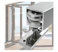 Sliding-Door-Hardware Heavy Duty Bi-Fold Door Track Kit with Rollers, Ceiling Mount Aluminum Alloy Folding Door Hardware, Smooth Glide Set for Closets(Style D)