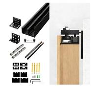 Sliding-Door-Hardware Hidden Sliding Door Hardware for Bedroom Kitchen, Load-Bearing Door Rail Kit with Bidirectional Damping Buffer, Quietly Track for Floating Door Effect(36″/91.4cm)