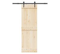 Sliding Door Hardware Kit 152.5cm Black Powder-Coated Steel 100kg for 76cm door