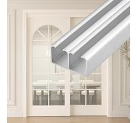 Sliding Door Hardware Kit Barn Door System with Double Track Customizable Aluminum Rail 4m (13.1ft) Sliding Door Rail for Wooden Doors Easy Installat