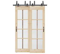 Sliding door hardware kit Black 152.5 cm powder-coated steel dual-track bypass.