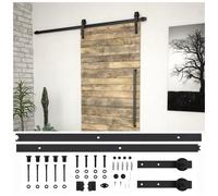 Sliding door hardware kit Black 152.5cm Powder-Coated Steel 100kg 76x35-45mmPro