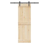 Sliding Door Hardware Kit Black 152.5cm Powder-Coated Steel 100kg Load for 76cm