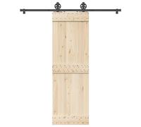 Sliding Door Hardware Kit Black 183 cm Powder-Coated Steel 100kg Heavy-Duty 35mm