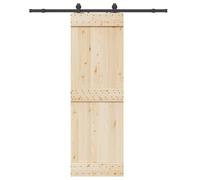 Sliding Door Hardware Kit Black 183 cm Powder-Coated Steel Heavy-Duty 100kg 35mm