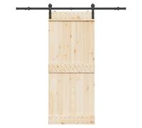 Sliding Door Hardware Kit Black Powder-Coated Steel 183cm Rail 40kg Load 91.5cm