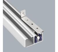 Sliding Door Hardware Kit - Concealed Aluminum Track, Ceiling Mounted Bypass System with Soft Close, Double Track Set for Barn Doors